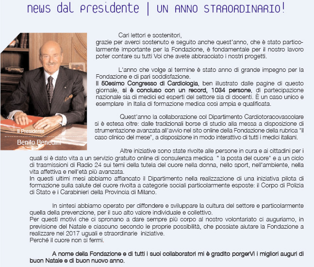 News Cav. Benito Benedini - Fondazione De Gasperis